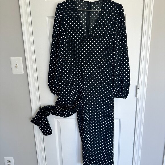 Black and white polka dot Zara jumpsuit - Picture 4 of 5